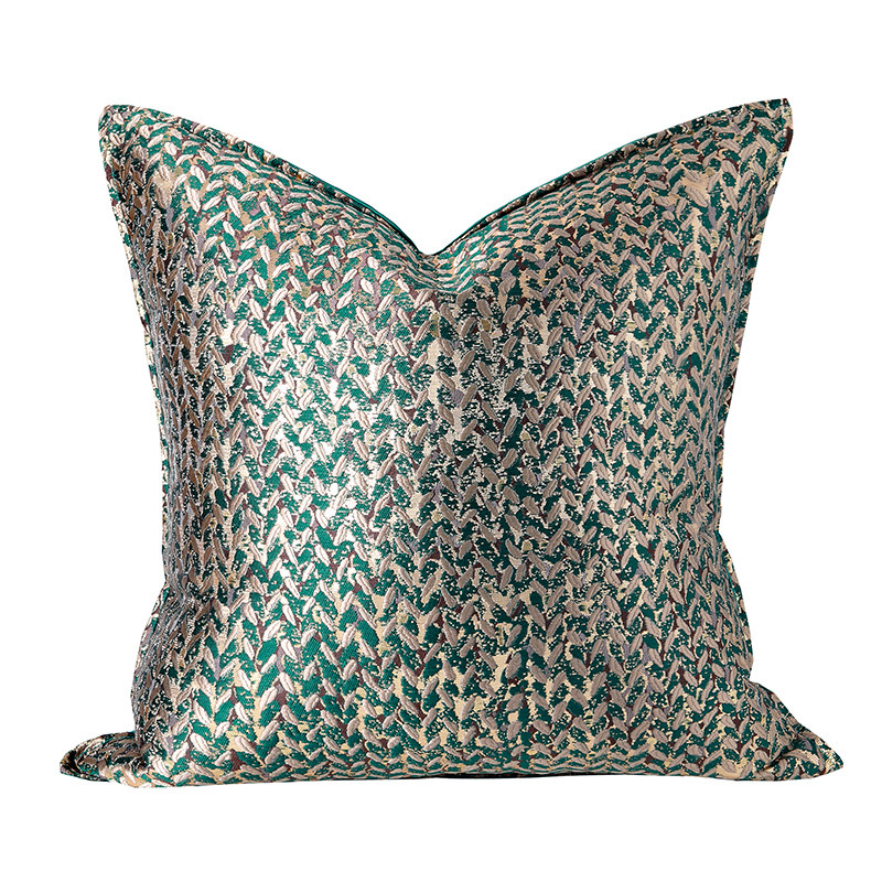 Lakásdekor Párnahuzat Dekoratív párnahuzat Modern Egyszerű Luxus Leaf Jacquard Pezsgő Coussin Kanapé Szék Négyzet Ágynemű
