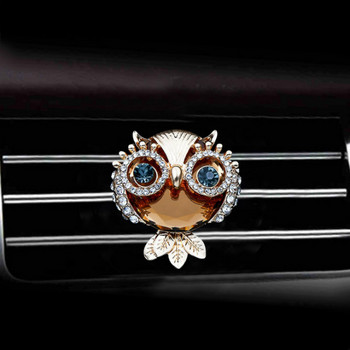 Crystal Diamond Owl Style Χρυσό Ασημί Αποσμητικό Χώρου Διακόσμηση Εσωτερικού Αυτοκινήτου Αεραγωγός Αξεσουάρ κλιπ αρώματος Αξεσουάρ στυλ αυτοκινήτου