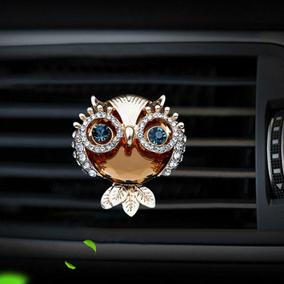 Crystal Diamond Owl Style Χρυσό Ασημί Αποσμητικό Χώρου Διακόσμηση Εσωτερικού Αυτοκινήτου Αεραγωγός Αξεσουάρ κλιπ αρώματος Αξεσουάρ στυλ αυτοκινήτου