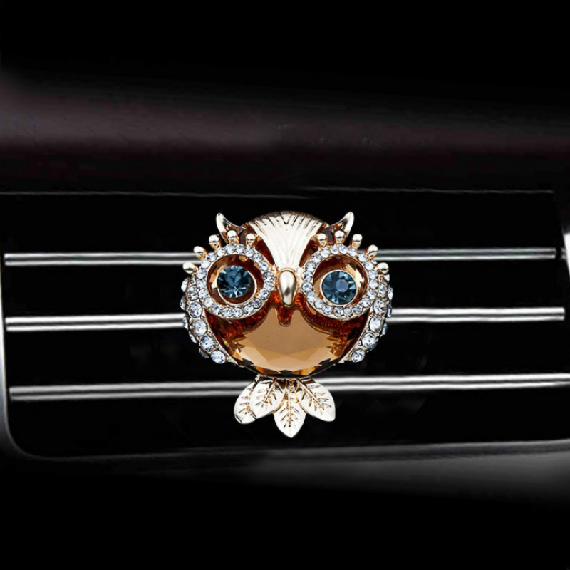 Crystal Diamond Owl Stílus Arany Ezüst Légfrissítő Gépkocsi belső dekoráció Szellőzőnyílás parfüm klip Kiegészítők Autó stílus