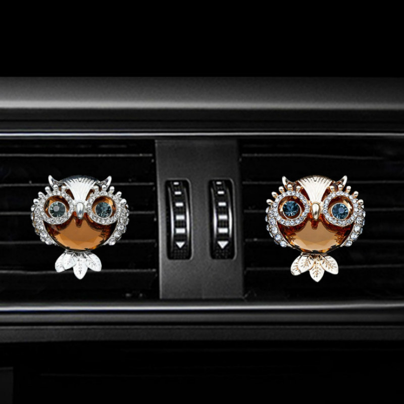 Crystal Diamond Owl Stílus Arany Ezüst Légfrissítő Gépkocsi belső dekoráció Szellőzőnyílás parfüm klip Kiegészítők Autó stílus