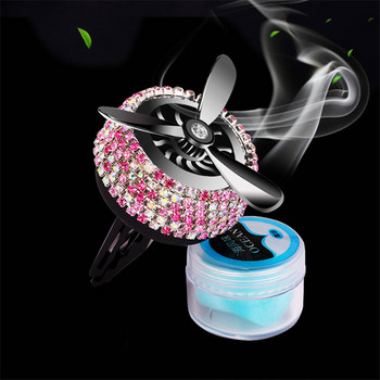 Στυλ αυτοκινήτου Bling Diamond Air Force Car Fragrance Aromatherapy Essential Oil Diffuser Car Scent Diffuser Crystal Outlet Air Purifier