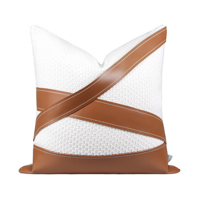 Lagane luksuzne INS jastučnice Ukrasni smeđi kožni jastuk za struk Kućni dekor kauč Crno bijeli Jastuk za jastuke 45x45cm 30x50cm