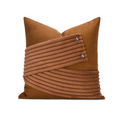 Lagane luksuzne INS jastučnice Ukrasni smeđi kožni jastuk za struk Kućni dekor kauč Crno bijeli Jastuk za jastuke 45x45cm 30x50cm