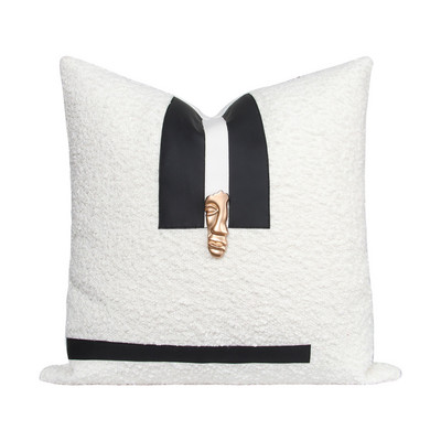 Lagane luksuzne INS jastučnice Ukrasni smeđi kožni jastuk za struk Kućni dekor kauč Crno bijeli Jastuk za jastuke 45x45cm 30x50cm