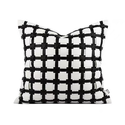 Lagane luksuzne INS jastučnice Ukrasni smeđi kožni jastuk za struk Kućni dekor kauč Crno bijeli Jastuk za jastuke 45x45cm 30x50cm