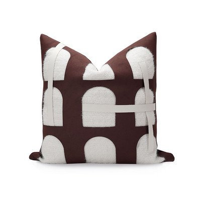 Lagane luksuzne INS jastučnice Ukrasni smeđi kožni jastuk za struk Kućni dekor kauč Crno bijeli Jastuk za jastuke 45x45cm 30x50cm