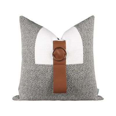 Lagane luksuzne INS jastučnice Ukrasni smeđi kožni jastuk za struk Kućni dekor kauč Crno bijeli Jastuk za jastuke 45x45cm 30x50cm