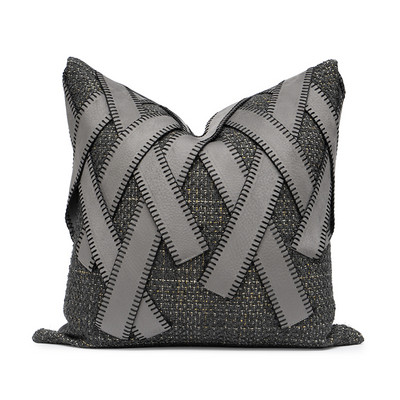 Lagane luksuzne INS jastučnice Ukrasni smeđi kožni jastuk za struk Kućni dekor kauč Crno bijeli Jastuk za jastuke 45x45cm 30x50cm