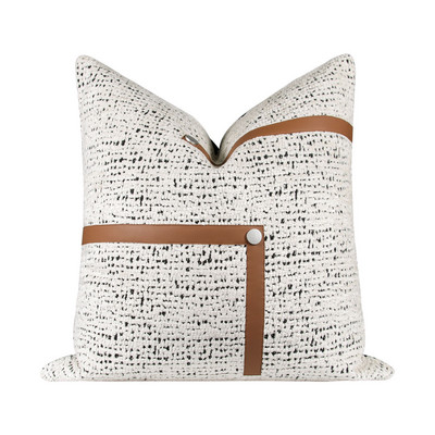 Lagane luksuzne INS jastučnice Ukrasni smeđi kožni jastuk za struk Kućni dekor kauč Crno bijeli Jastuk za jastuke 45x45cm 30x50cm