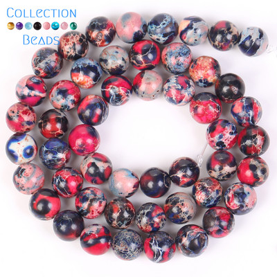 Perle od prirodnog kamena 4 6 8 10 mm Ljubičasto plavi morski sediment Jaspis Tirkiz Okrugle perle za izradu nakita DIY narukvica Ogrlica