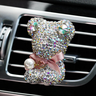 Bling osvježivač zraka za automobil Cute Bear Crystal Auto Parfem Otvor za ventilaciju Klima Difuzor Čvrsti parfem Dodaci za interijer