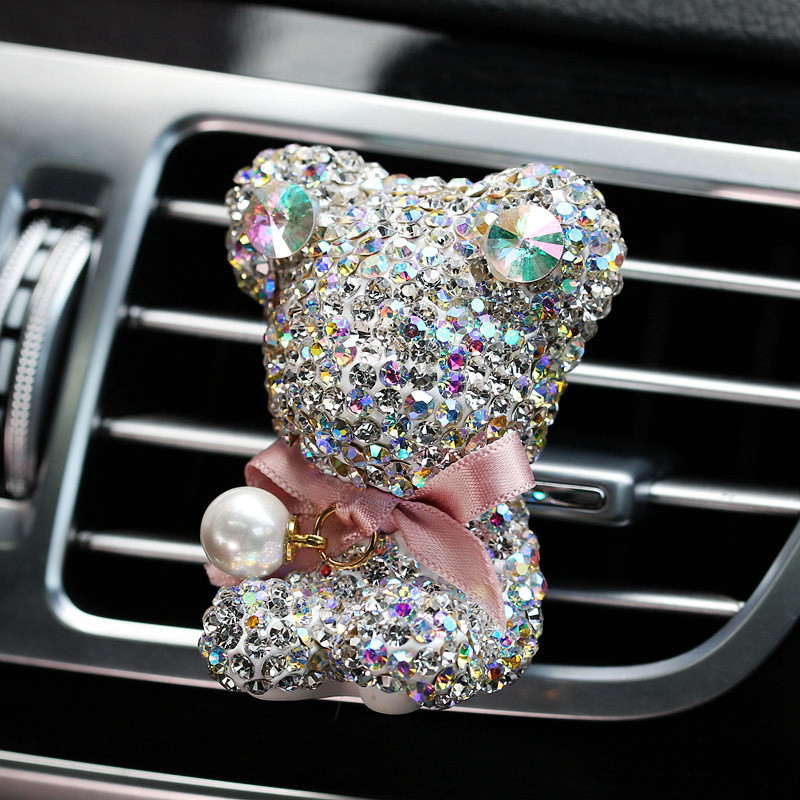 Bling osvježivač zraka za automobil Cute Bear Crystal Auto Parfem Otvor za ventilaciju Klima Difuzor Čvrsti parfem Dodaci za interijer