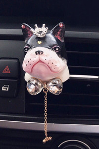 Creative Couple Bulldog Автомобилен освежител за въздух Гипсов парфюм Автоклиматик Изход за парфюми Щипка Ароматерапевтичен декор Орнаменти