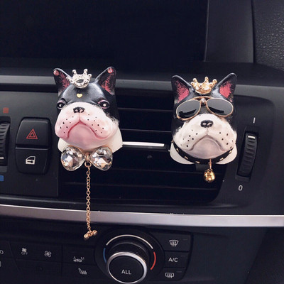 Creative Couple Bulldog Car Αποσμητικό Αέρα Γύψος Άρωμα Auto Air Conditioner Outlet Fragrance Clip Aromatherapy Decor στολίδια