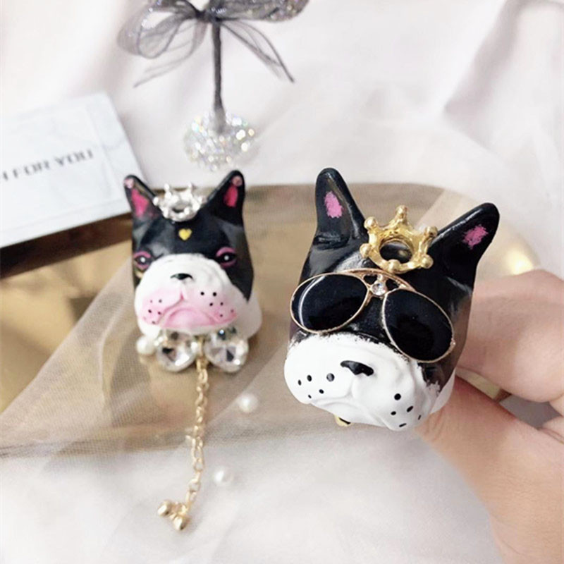 Creative Couple Bulldog Автомобилен освежител за въздух Гипсов парфюм Автоклиматик Изход за парфюми Щипка Ароматерапевтичен декор Орнаменти