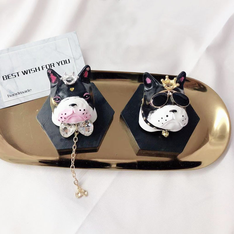 Creative Couple Bulldog Автомобилен освежител за въздух Гипсов парфюм Автоклиматик Изход за парфюми Щипка Ароматерапевтичен декор Орнаменти