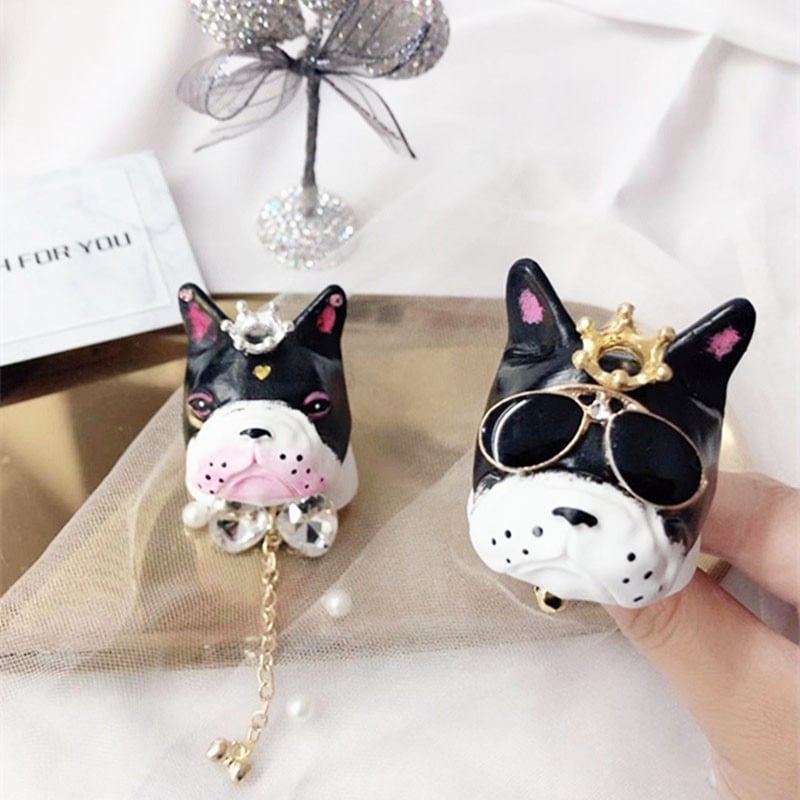 Creative Couple Bulldog Автомобилен освежител за въздух Гипсов парфюм Автоклиматик Изход за парфюми Щипка Ароматерапевтичен декор Орнаменти
