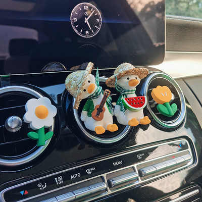 Dekoracija automobila Slamnati šešir Patka Aromaterapija Auto Otvor za zrak Klima uređaj Nagnuta usta Patka