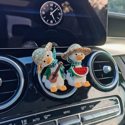 Dekoracija automobila Slamnati šešir Patka Aromaterapija Auto Otvor za zrak Klima uređaj Nagnuta usta Patka