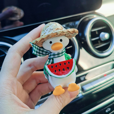 Dekoracija automobila Slamnati šešir Patka Aromaterapija Auto Otvor za zrak Klima uređaj Nagnuta usta Patka