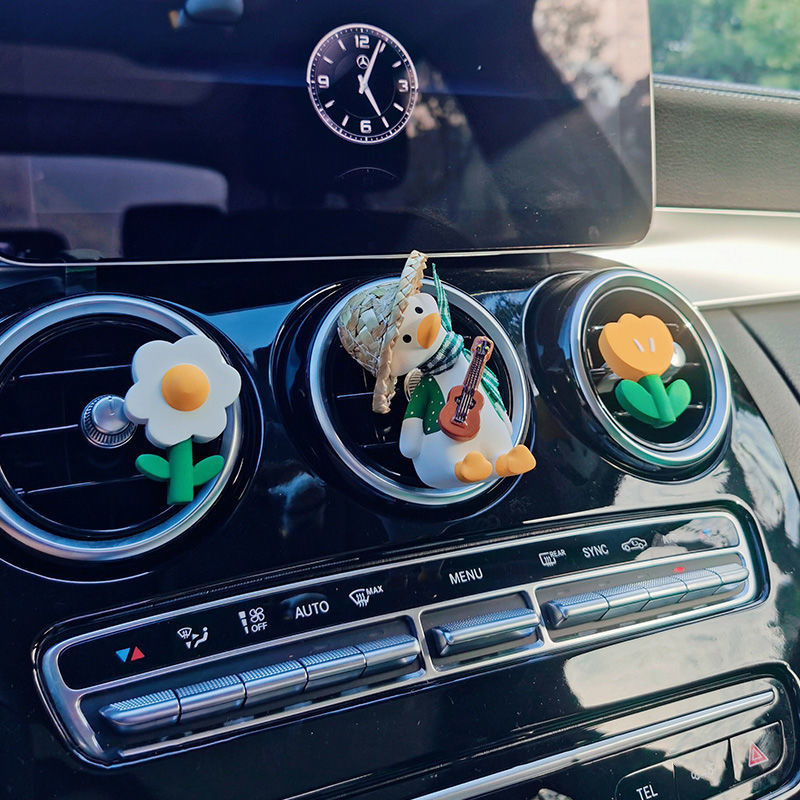 Dekoracija automobila Slamnati šešir Patka Aromaterapija Auto Otvor za zrak Klima uređaj Nagnuta usta Patka