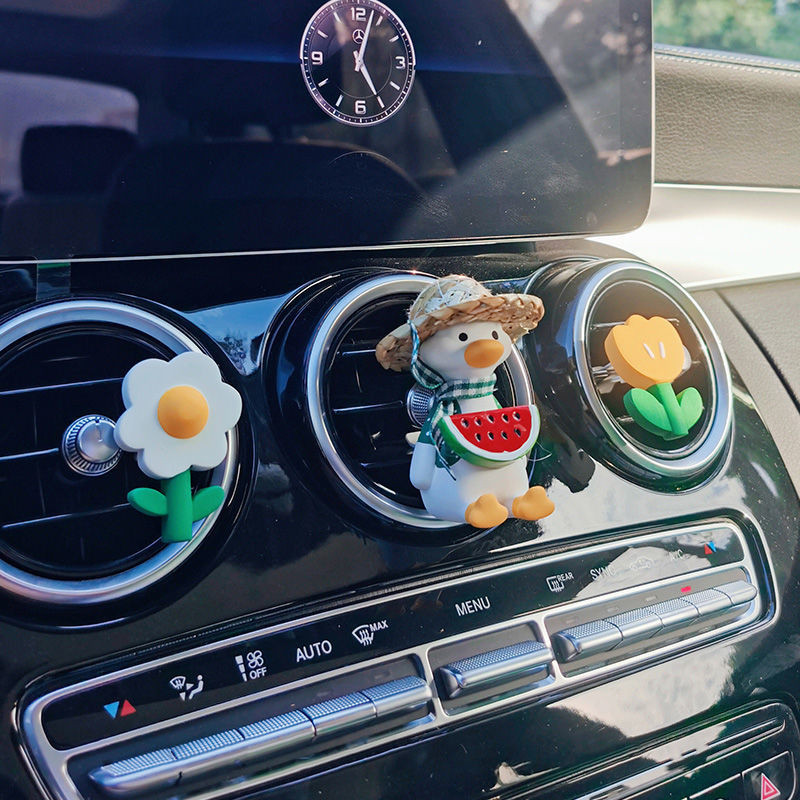 Dekoracija automobila Slamnati šešir Patka Aromaterapija Auto Otvor za zrak Klima uređaj Nagnuta usta Patka