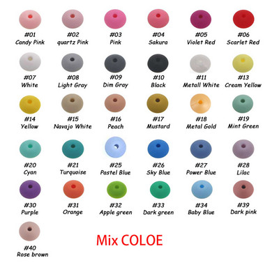 Sunrony 50 kom 12 mm biserne silikonske perle od leće Ekološke perle za narukvice DIY komponente lančića za dudu za izradu nakita