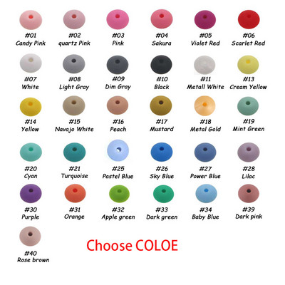 Sunrony 50 kom 12 mm biserne silikonske perle od leće Ekološke perle za narukvice DIY komponente lančića za dudu za izradu nakita