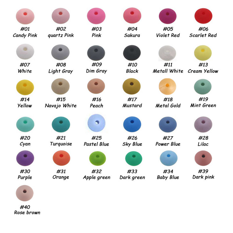 Sunrony 50 kom 12 mm biserne silikonske perle od leće Ekološke perle za narukvice DIY komponente lančića za dudu za izradu nakita