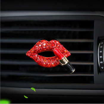Сладки червени устни Автомобилен парфюм Орнамент Изискан кристален кристал Освежител за въздух Щипка за парфюм Автомобилен стил