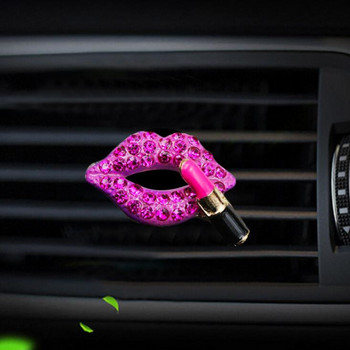 Сладки червени устни Автомобилен парфюм Орнамент Изискан кристален кристал Освежител за въздух Щипка за парфюм Автомобилен стил
