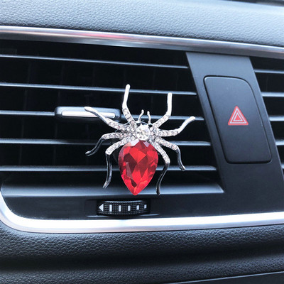 Kiváló fémes Crystal Spider formák női autós parfüm Szép fém pók autós légfrissítő kondicionáló dekoratív parfüm