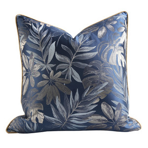 DUNXDECO amerikai stílusú párnahuzat dekoratív párnahuzat Modern egyszerű levelű jacquard kanapé szék ágynemű Coussin