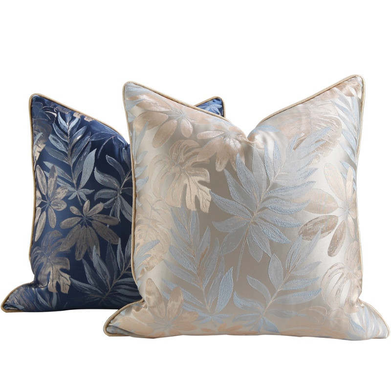 DUNXDECO amerikai stílusú párnahuzat dekoratív párnahuzat Modern egyszerű levelű jacquard kanapé szék ágynemű Coussin