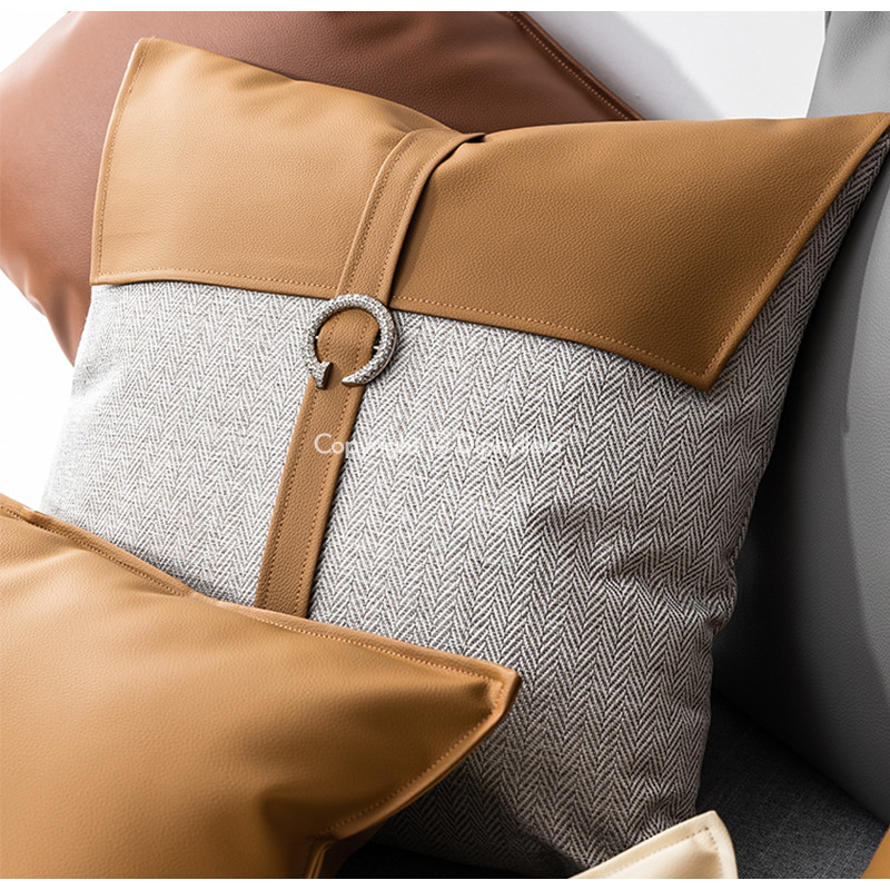 Diphylleia Aldo Cipullo Zmijska kopča Ukrasna jastučnica Luksuzna kožna spojena jastučnica Moderni starinski dekor za dom