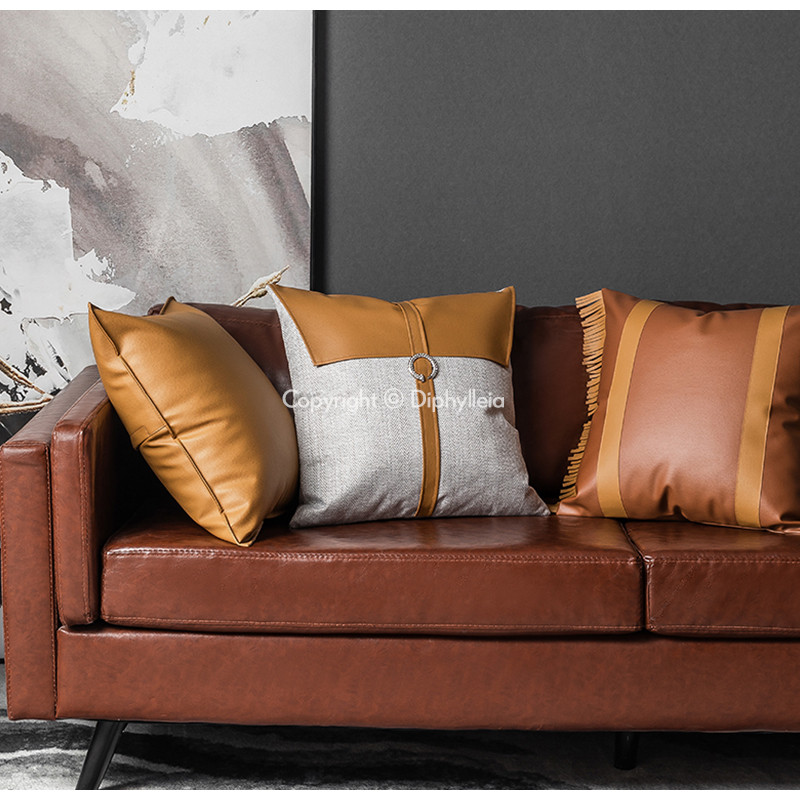 Diphylleia Aldo Cipullo Zmijska kopča Ukrasna jastučnica Luksuzna kožna spojena jastučnica Moderni starinski dekor za dom