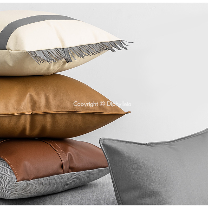 Diphylleia Aldo Cipullo Zmijska kopča Ukrasna jastučnica Luksuzna kožna spojena jastučnica Moderni starinski dekor za dom
