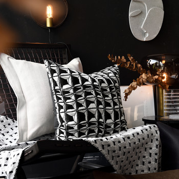 Скандинавска модна калъфка за възглавница Плетена калъфка за талия Кафяви черни плътни възглавници за всекидневна Домашни декоративни възглавници за диван