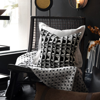 Κάλυμμα μαξιλαριού Nordic Fashion Πλεκτό Κάλυμμα μαξιλαριού μέσης Καφέ μαύρα μασίφ μαξιλάρια για Διακοσμητικά μαξιλάρια καναπέ σπιτιού σαλονιού