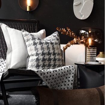 Κάλυμμα μαξιλαριού Nordic Fashion Πλεκτό Κάλυμμα μαξιλαριού μέσης Καφέ μαύρα μασίφ μαξιλάρια για Διακοσμητικά μαξιλάρια καναπέ σπιτιού σαλονιού