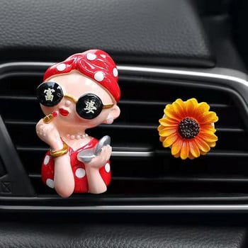 Creative Car Freshener Cartoon Rich Woman Lasting Light Fragrance Air Conditioner Outlet Ароматерапия Car Parfume Diffuser