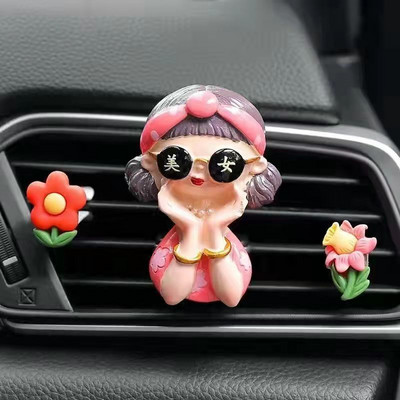 Odorizant creativ pentru mașină, desene animate, femeie bogată, parfum ușor de durată, aer condiționat, difuzor de parfum pentru aromoterapie