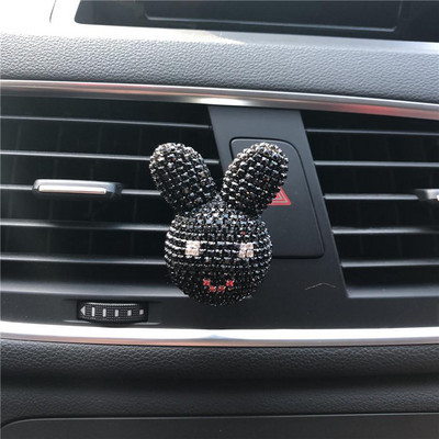 Prekrasna bušilica za vodu, model zeca, stezaljka za parfem za automobil Prekrasno ukrašen ukras za osvježivač zraka za automobil Ženski zec s parfemom za automobil