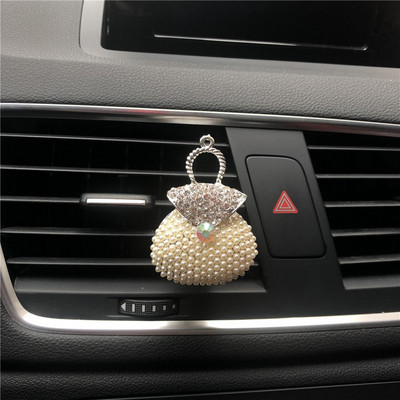 Prekrasna metalna ženska torba za modeliranje automobila osvježivač zraka parfem Prekrasna biserna mala torbica parfem za auto Ornamenti