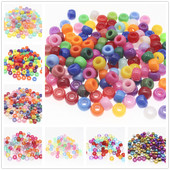 100 vnt. 6x9 mm didelės skylės akrilo karoliukai Dredo karoliukai tarpiklis Laisvi karoliukai papuošalams gaminti „pasidaryk pats“ rankų darbo apyrankių priedai