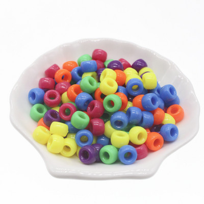 100 vnt. 6x9 mm didelės skylės akrilo karoliukai Dredo karoliukai tarpiklis Laisvi karoliukai papuošalams gaminti „pasidaryk pats“ rankų darbo apyrankių priedai