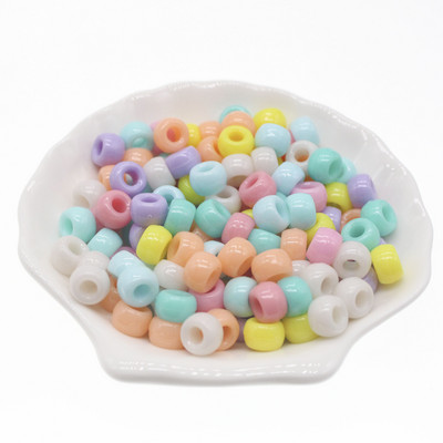 100 vnt. 6x9 mm didelės skylės akrilo karoliukai Dredo karoliukai tarpiklis Laisvi karoliukai papuošalams gaminti „pasidaryk pats“ rankų darbo apyrankių priedai