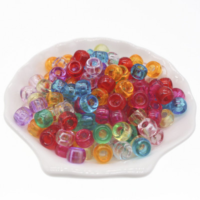 100 vnt. 6x9 mm didelės skylės akrilo karoliukai Dredo karoliukai tarpiklis Laisvi karoliukai papuošalams gaminti „pasidaryk pats“ rankų darbo apyrankių priedai