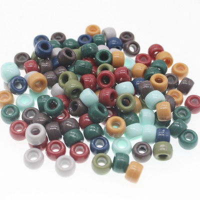 100 vnt. 6x9 mm didelės skylės akrilo karoliukai Dredo karoliukai tarpiklis Laisvi karoliukai papuošalams gaminti „pasidaryk pats“ rankų darbo apyrankių priedai